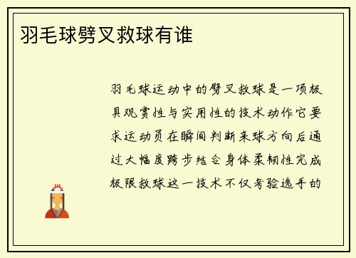 羽毛球劈叉救球有谁